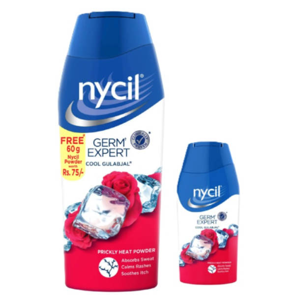 Nycil Germ Expert Prickly Heat Powder Cool Gulabjal 150g